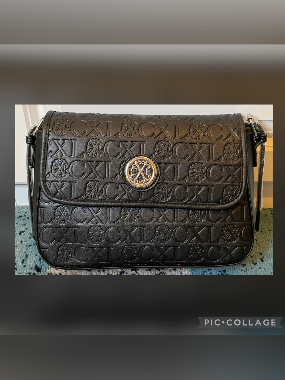 NWT CXL by Christian Lacroix Clara Embossed Logo Shoulder Bag Crossbody Purse